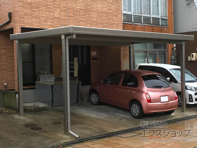 鳥取県米子市のLIXIL リクシル(トステム)のカーポート テリオスポートIII 900 2台用 角柱4本仕様 積雪〜30cm対応 施工例