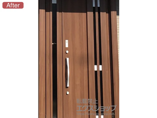 三重県東海市のLIXIL リクシル（トステム）の玄関ドア リシェントII 断熱K4仕様 親子仕様(ランマ無)R F87型※タッチキー(キー付リモコン)仕様 施工例