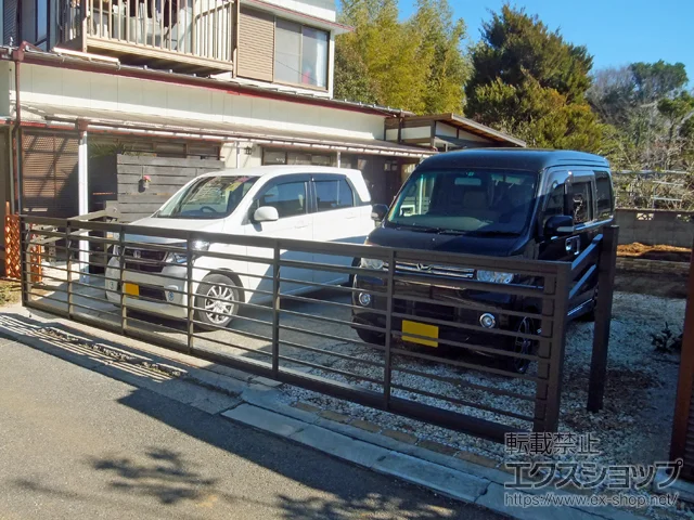 千葉県さいたま市ののフェンス・柵、カーゲート ワイドオーバードアS1型 手動式 施工例