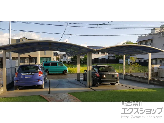 大分県京都市のYKKAPのカーポート レイナツインポートグラン　積雪〜20cm対応＋屋根ふき材補強部品 施工例