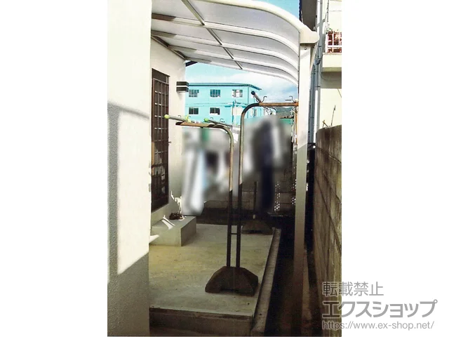 岡山県唐津市ののカーポート、テラス屋根 プレシオステラス R型 テラスタイプ 単体 積雪〜20cm対応 施工例