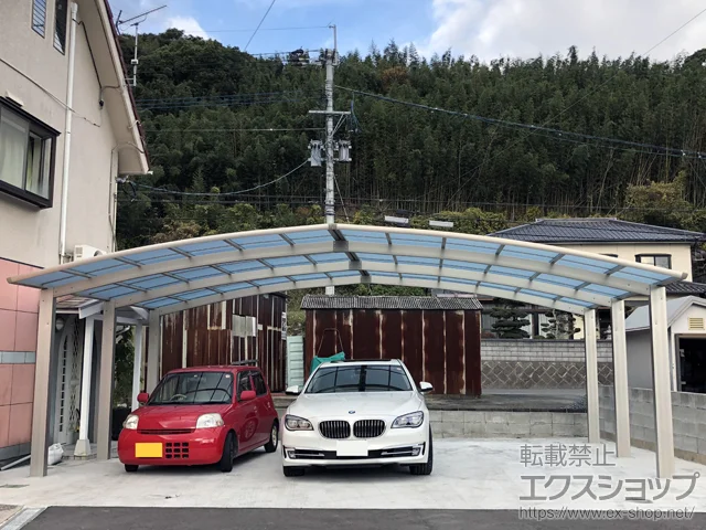 福岡県柏市ののウッドデッキ、テラス屋根、カーポート レイナトリプルポートグラン　積雪〜20cm対応 施工例