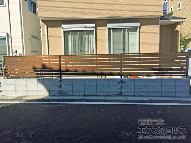 千葉県東村山市のValue Selectのフェンス・柵 シンプレオフェンスSY1型 横スリット 自由柱施工 施工例