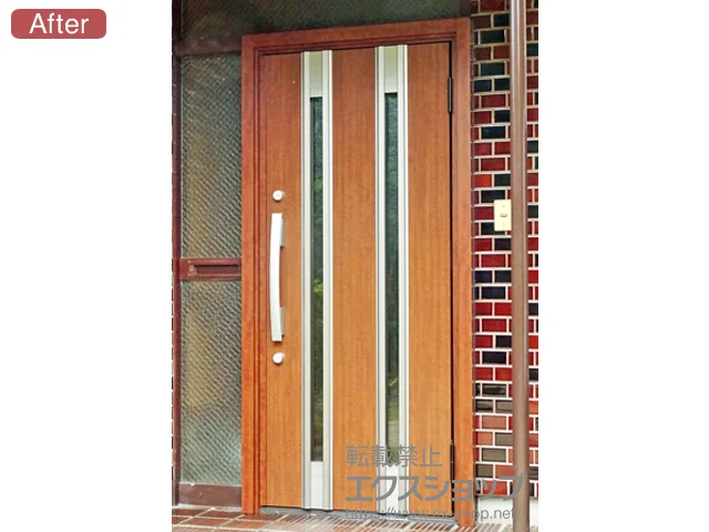 山口県北九州市のLIXIL リクシル（トステム）の玄関ドア リシェント玄関ドア3 断熱K4仕様 手動 片開き仕様(ランマ無)R M24型 施工例