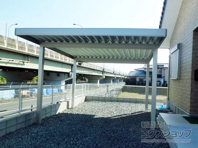 熊本県水戸市のLIXIL(リクシル)のカーポート レオンポートneo 角柱4本 積雪〜50cm対応 施工例