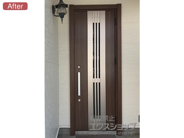 埼玉県八王子市のLIXIL(リクシル)の玄関ドア リシェント 玄関ドア3 断熱K4仕様 手動 片開き仕様(ランマ無)R M84型 施工例