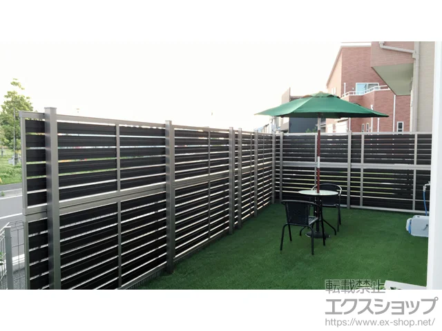 千葉県京都市のLIXIL リクシル(TOEX)のフェンス・柵 セレビューフェンス RP3型 2段柱[控え柱なし・60角] 施工例
