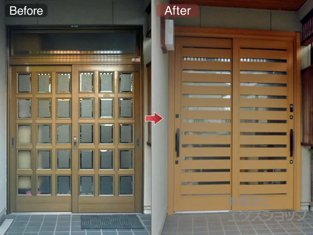 岐阜県多治見市のLIXIL リクシル（トステム）玄関ドア施工例