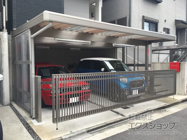 愛知県名古屋市のLIXIL リクシル(TOEX)のカーゲート ワイドオーバードアS2型 電動式 施工例