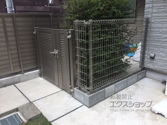 静岡県川口市のLIXIL(リクシル)のフェンス・柵 ハイグリッドフェンスN8型 フリーポールタイプ 施工例