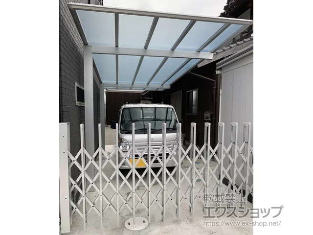 兵庫県三木市の三協アルミのカーポート スカイリード 片側支持 積雪〜20cm対応 施工例