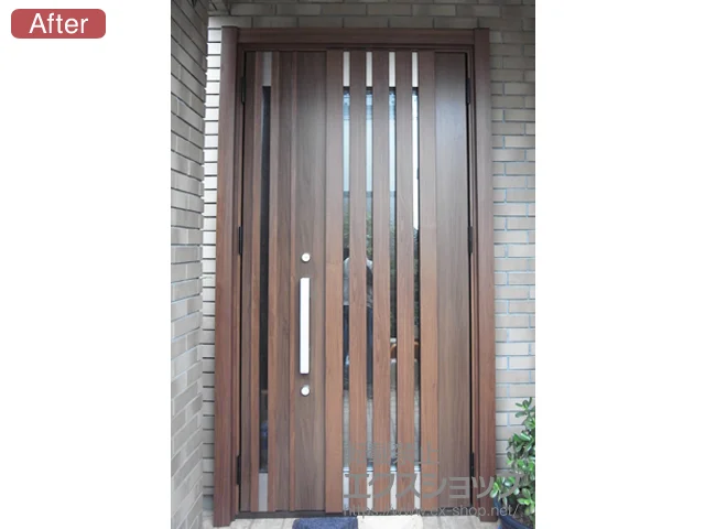 千葉県仙台市のLIXIL リクシル（トステム）の玄関ドア リシェント玄関ドア3 断熱K4仕様 手動 親子仕様(ランマ無)R M27型 施工例