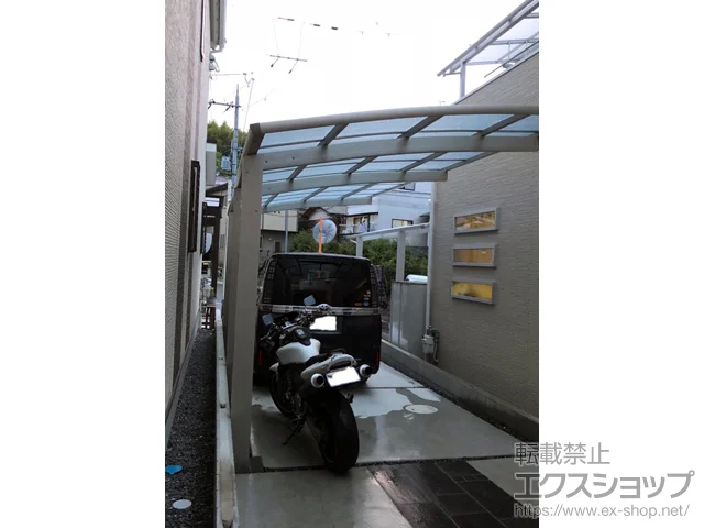 京都府加古郡播磨町の三協アルミのカーポート レイナポートグラン 延長　積雪〜20cm対応 施工例