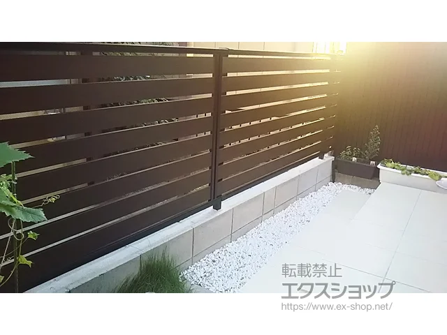 福岡県川口市のLIXIL(リクシル)のフェンス・柵 モクアルフェンス 横板タイプ 自由柱施工 施工例