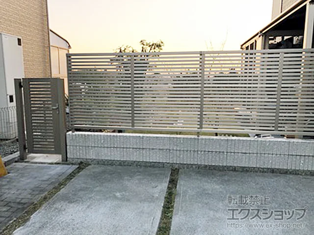 福岡県山口市のYKKAPのフェンス・柵 ライシスフェンス 3型 太横桟 フリーポールタイプ 施工例