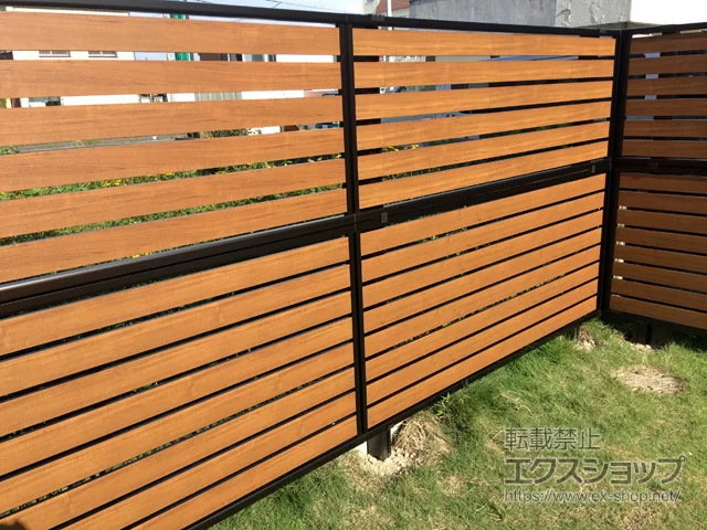 愛知県仙台市のValue Selectのフェンス・柵 モクアルフェンス 横板タイプ 2段支柱 自立建て用（パネル2段） 施工例