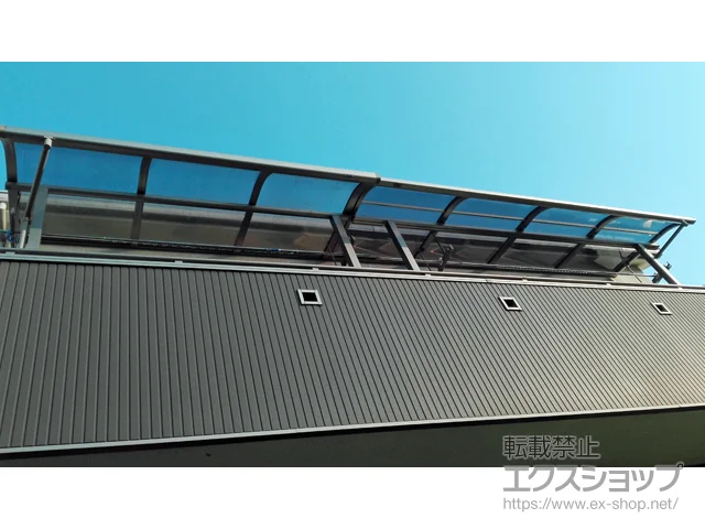 大阪府船橋市ののフェンス・柵、バルコニー・ベランダ屋根 スピーネ R型 屋根タイプ 単体 積雪〜20cm対応 施工例