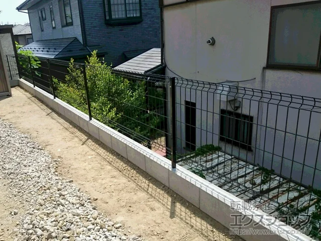 宮城県熊本市のFandFのフェンス・柵 イーネットフェンス 3F型 自由柱施工 施工例