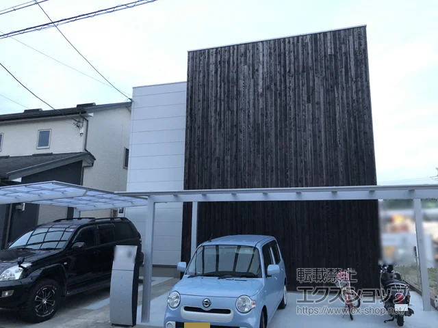 兵庫県岡山市のYKKAPのカーポート ソリッドポート 積雪〜20cm対応 施工例
