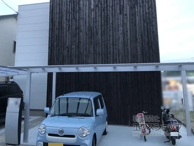 兵庫県岡山市のYKKAPのカーポート ソリッドポート ワイド 積雪〜20cm対応 施工例