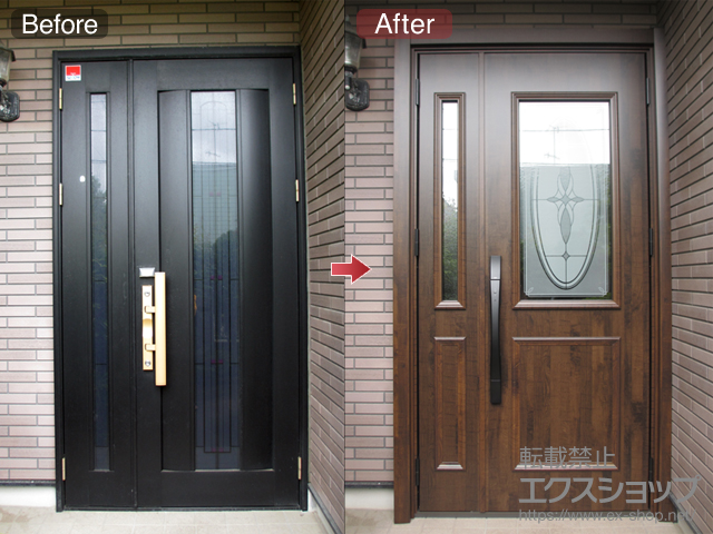 神奈川県藤沢市のLIXIL リクシル（トステム）玄関ドア施工例 
