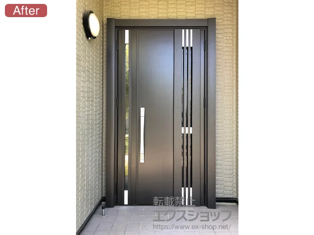 愛知県富津市のLIXIL リクシル（トステム）の玄関ドア リシェント玄関ドア3 断熱K4仕様 手動 親子仕様(ランマ無)R M83型 施工例