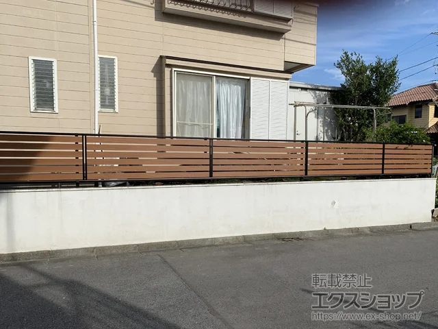神奈川県海部郡大治町のValue Selectのフェンス・柵 モクアルフェンス 横板タイプ　自由柱施工 施工例
