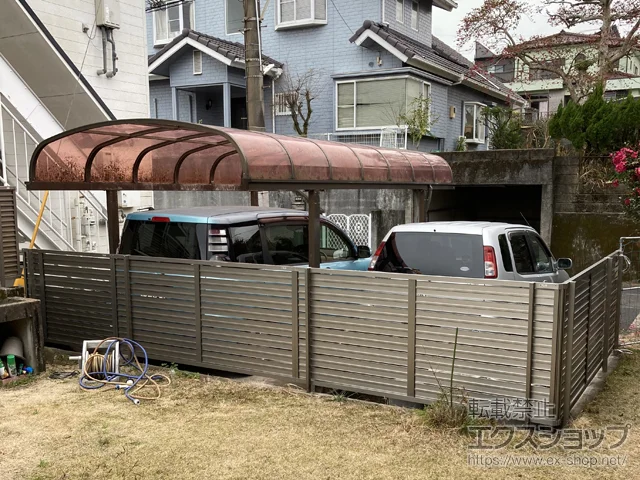 鹿児島県横須賀市のLIXIL(リクシル)のフェンス・柵 フェンスAB YS3型 横スリット3 フリーポールタイプ 施工例