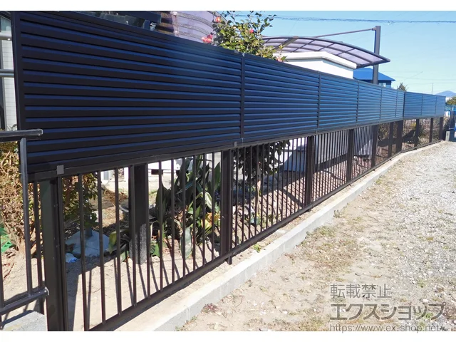 静岡県仙台市のValue Selectのフェンス・柵 ミエーネ＋ミエッタフェンス 2段支柱 自立建て用 施工例