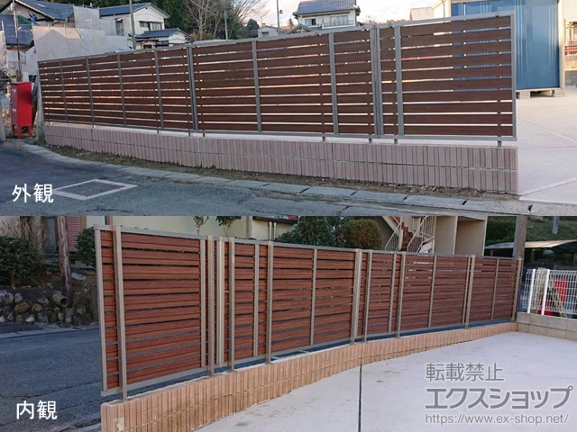 福島県徳島市ののフェンス・柵 モクハイフェンス・自由柱施工 施工例