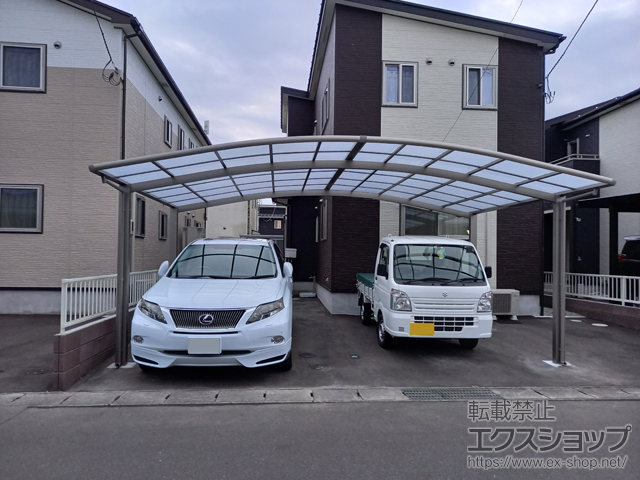 宮城県柴田郡大河原町ののカーポート ネスカR (ラウンドスタイル) ワイド 積雪〜20cm対応 施工例