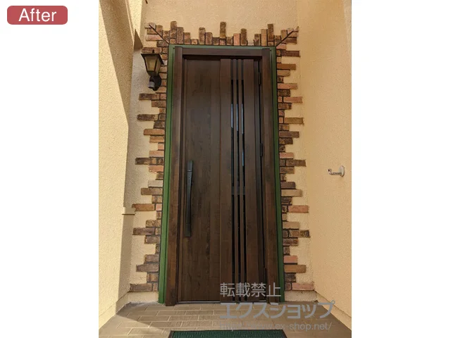 千葉県滝沢市のLIXIL リクシル（トステム）の玄関ドア リシェント玄関ドア3 断熱K2仕様 片開き仕様(ランマ無)R M83型 施工例