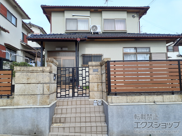 奈良県生駒郡三郷町ののフェンス・柵 モクアルフェンス 横板タイプ 自由柱施工 施工例