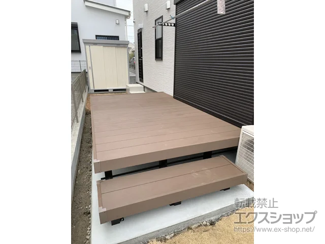 千葉県神戸市のYKKAPのウッドデッキ リウッドデッキ 200＋段床セット 両側面タイプ 1段 施工例