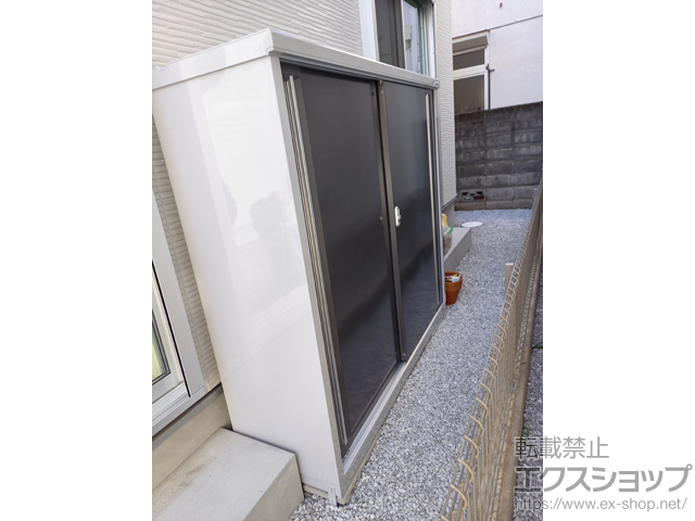 東京都小平市のの物置・屋外倉庫 シンプリー 一般型 1740×515×1603 MJX-175D-PG 施工例