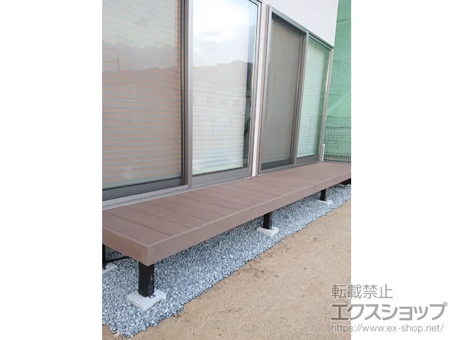 大阪府江別市のYKKAPのウッドデッキ リウッドデッキ 200＋ 独立式リウッドステップ2型 施工例