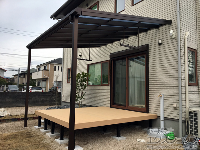 福岡県直方市のykkapテラス屋根施工例 ソラリア F型 ビッグサイズ 単体 積雪 cm対応 1