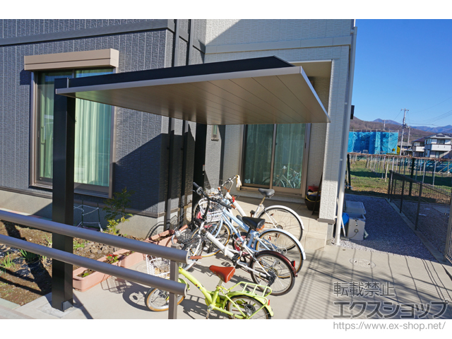 リクシル ネスカR ミニ 基本 18-29型 H28柱（H28） 熱線吸収ポリカーボネート屋根  『自転車置場 サイクルポート 自転車屋根』 - 3