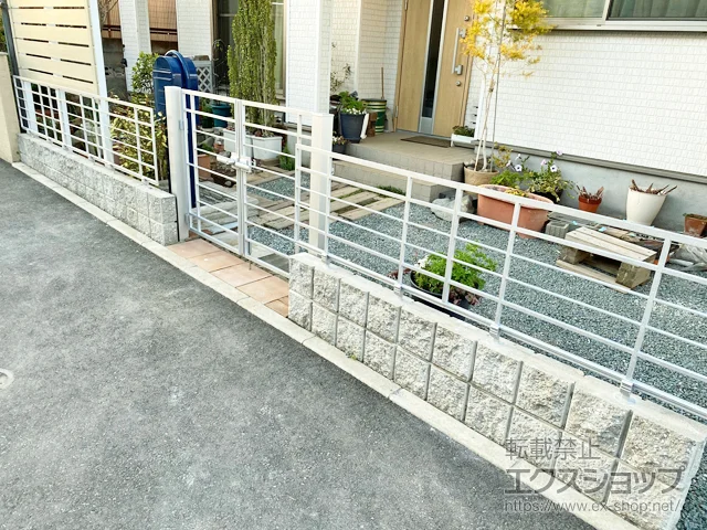 熊本県西条市のYKKAPのフェンス・柵 マイリッシュS2型 フリー支柱タイプ 施工例