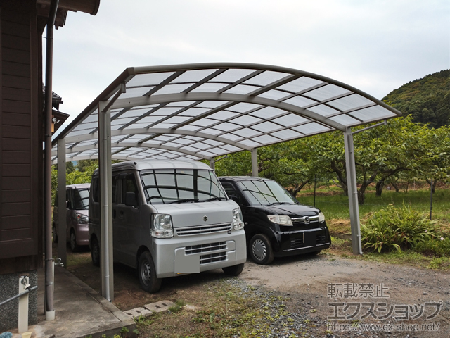 福岡県朝倉市ののカーポート プレシオスポート ワイド 縦連棟 積雪〜20cm対応 施工例