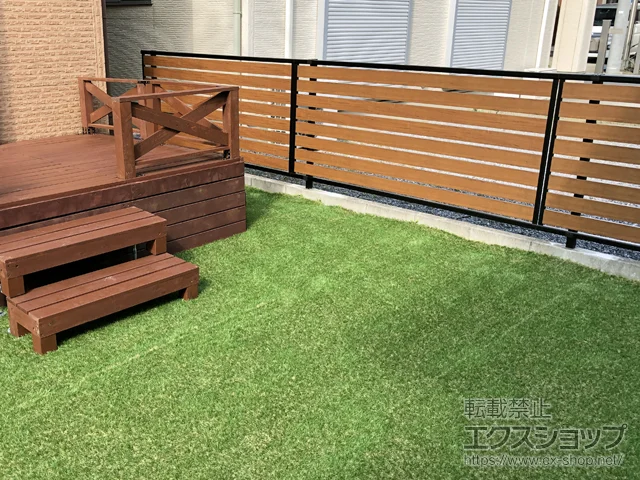 茨城県千葉市のValue Selectのフェンス・柵 モクアルフェンス 横板タイプ 自由柱施工 施工例