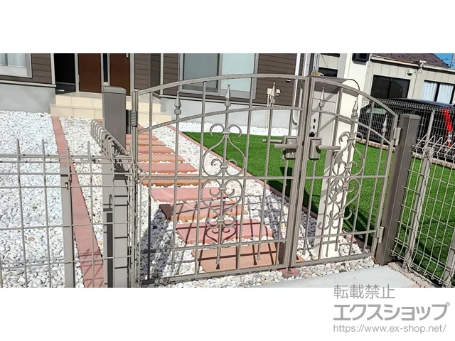 福島県いわき市の積水樹脂(セキスイ)のフェンス・柵 メッシュフェンスG10-R 自由柱 施工例