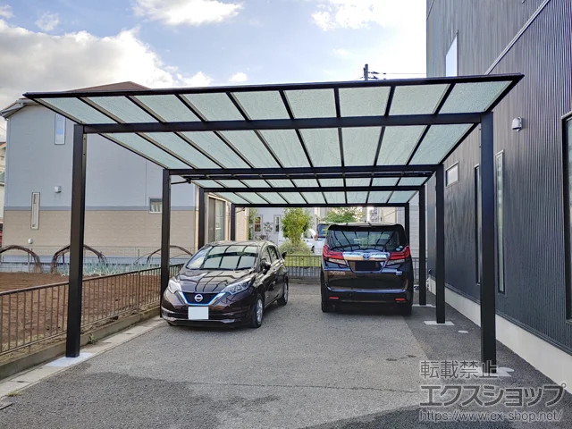 千葉県柏市の三協アルミカーポート施工例(スカイリード 両側支持 2+2台