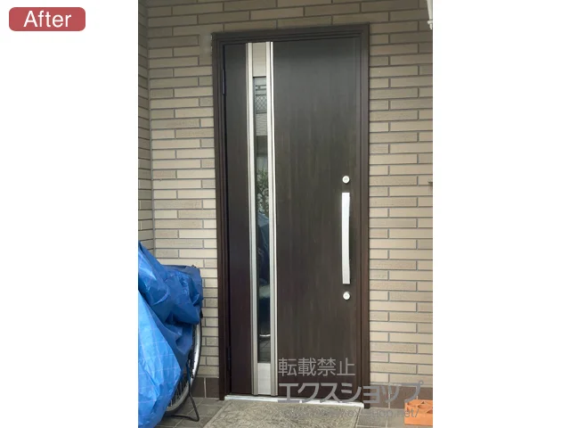 東京都蓮田市のLIXIL リクシル（トステム）の玄関ドア リシェント玄関ドア3 断熱K4仕様 手動 片開き仕様(ランマ無)L M78型 施工例