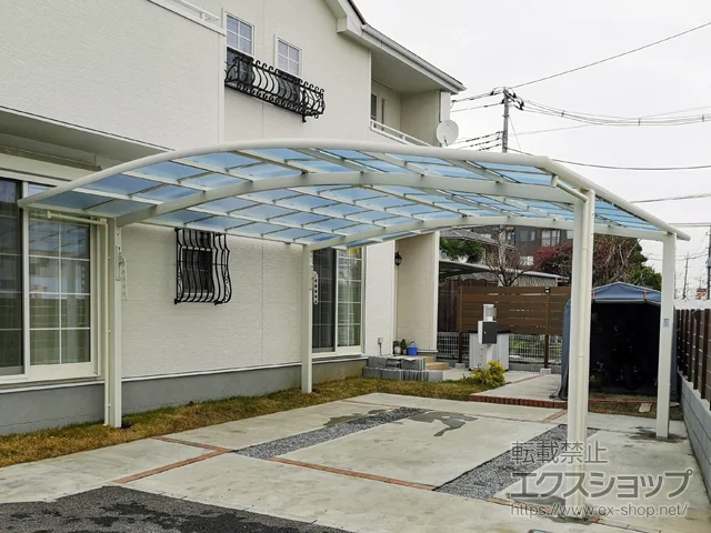 埼玉県野田市のYKKAPのカーポート ネスカR ワイド 積雪〜20cm対応 台風補償付 施工例