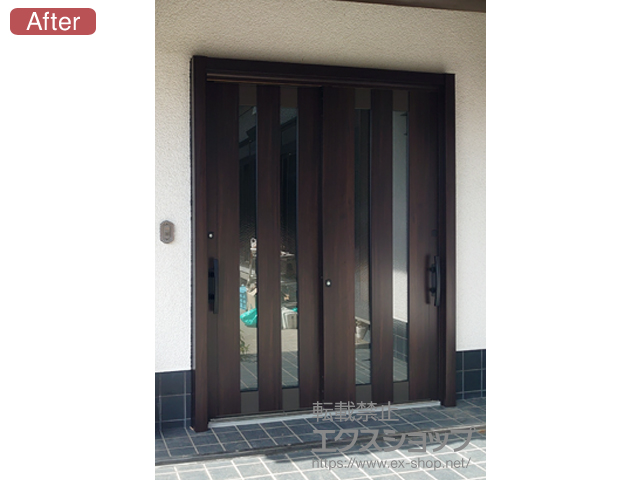 鹿児島県南九州市のLIXIL リクシル（トステム）玄関ドア施工例