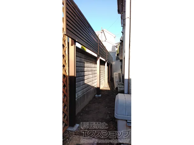 神奈川県熊本市のValue Selectのフェンス・柵 ミエーネ目隠しルーバーフェンス 上段のみ設置 自立建て用 施工例
