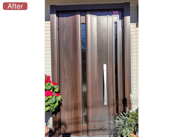 神奈川県八王子市のLIXIL リクシル（トステム）の玄関ドア リシェント玄関ドア3 断熱K4仕様 親子仕様(ランマ無)L G12型 ※タッチキー仕様(リモコンタイプ) 施工例