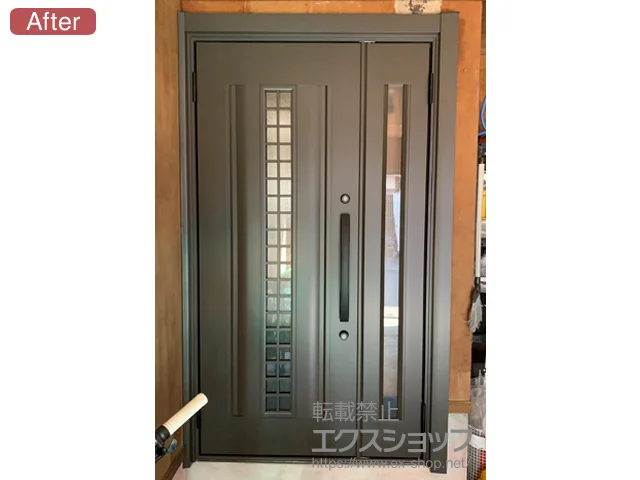 高知県名古屋市のLIXIL リクシル（トステム）の玄関ドア リシェント玄関ドア3 アルミ仕様 親子仕様(ランマ無)L C20N型 ※手動仕様 施工例