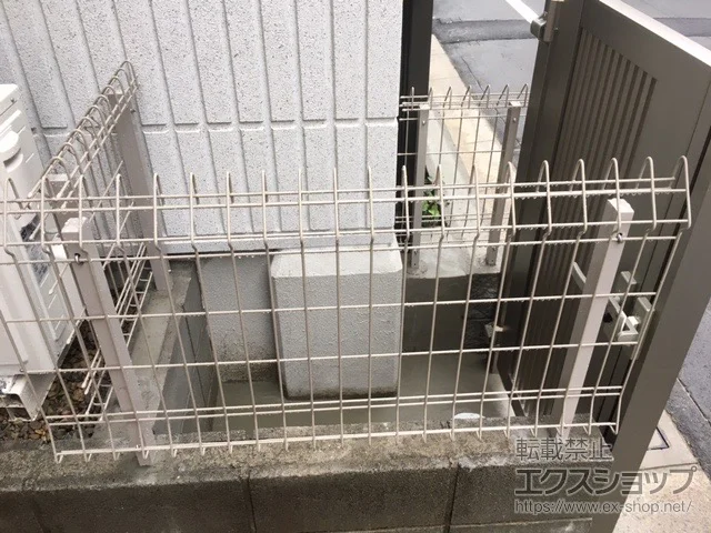 東京都墨田区の積水樹脂(セキスイ)のフェンス・柵 メッシュフェンス G10-R 自由柱施工 施工例